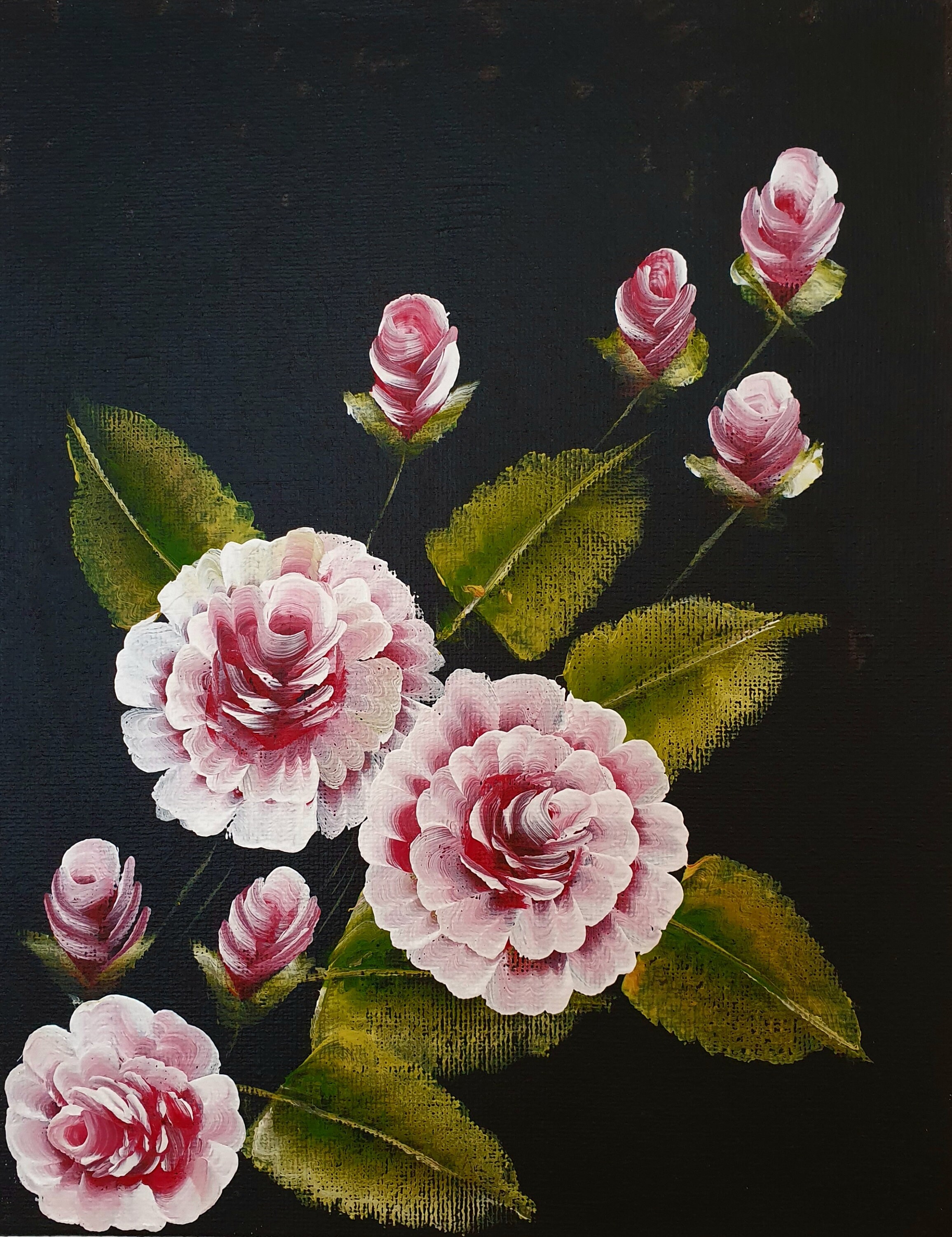 Original Acrylic Painting On Canvas Floral Painting Wall Etsy