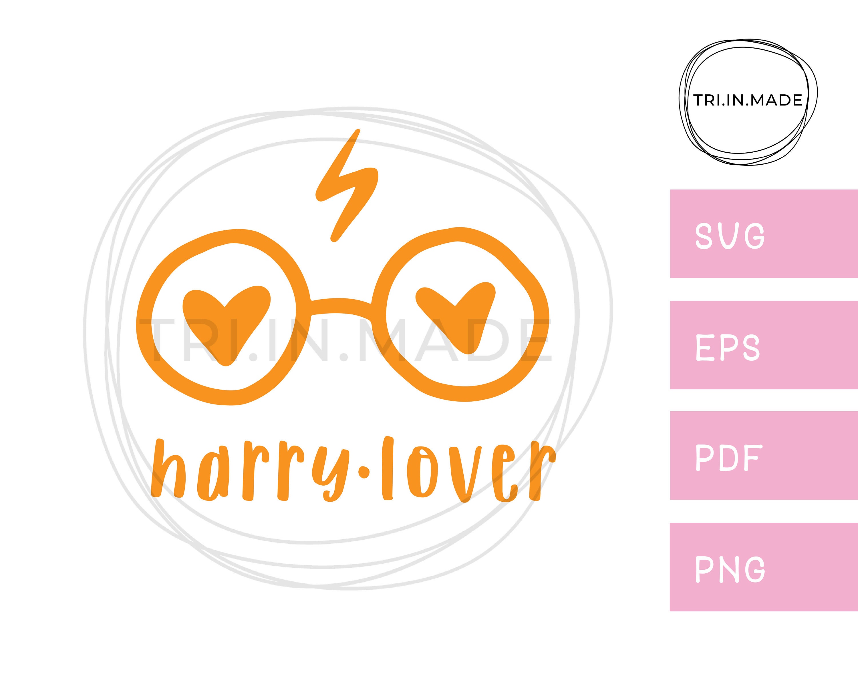 Download Cute Harry Potter Lover Heart Eyes Glasses In Doodle Style Svg Etsy