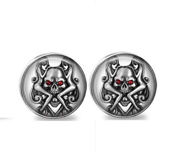 Set Of 2 Erotic Nude Naked Girls Women Skull Gothic Silver Etsy