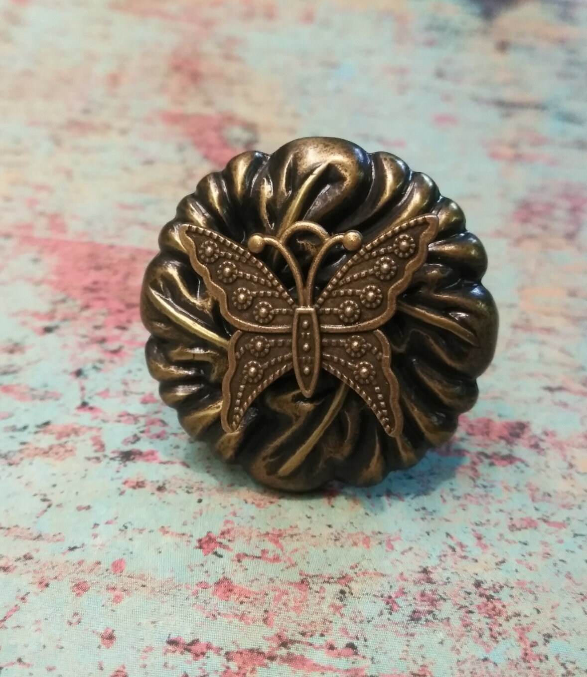SET De 2 mariposas vintage de bronce dorado adornado mariposa | Etsy