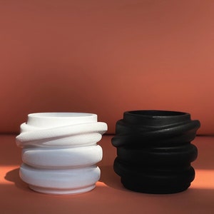 Leeres Kerzenglas für Kerzenmacher, Blumentopf, unregelmäßiger Kerzenhalter, rundes Aufbewahrungsglas, leeres schwarz weißes Kerzenglas, Kerzengefäß