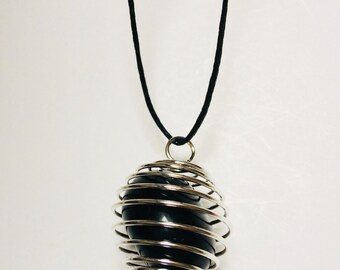 Black obsidian pendant