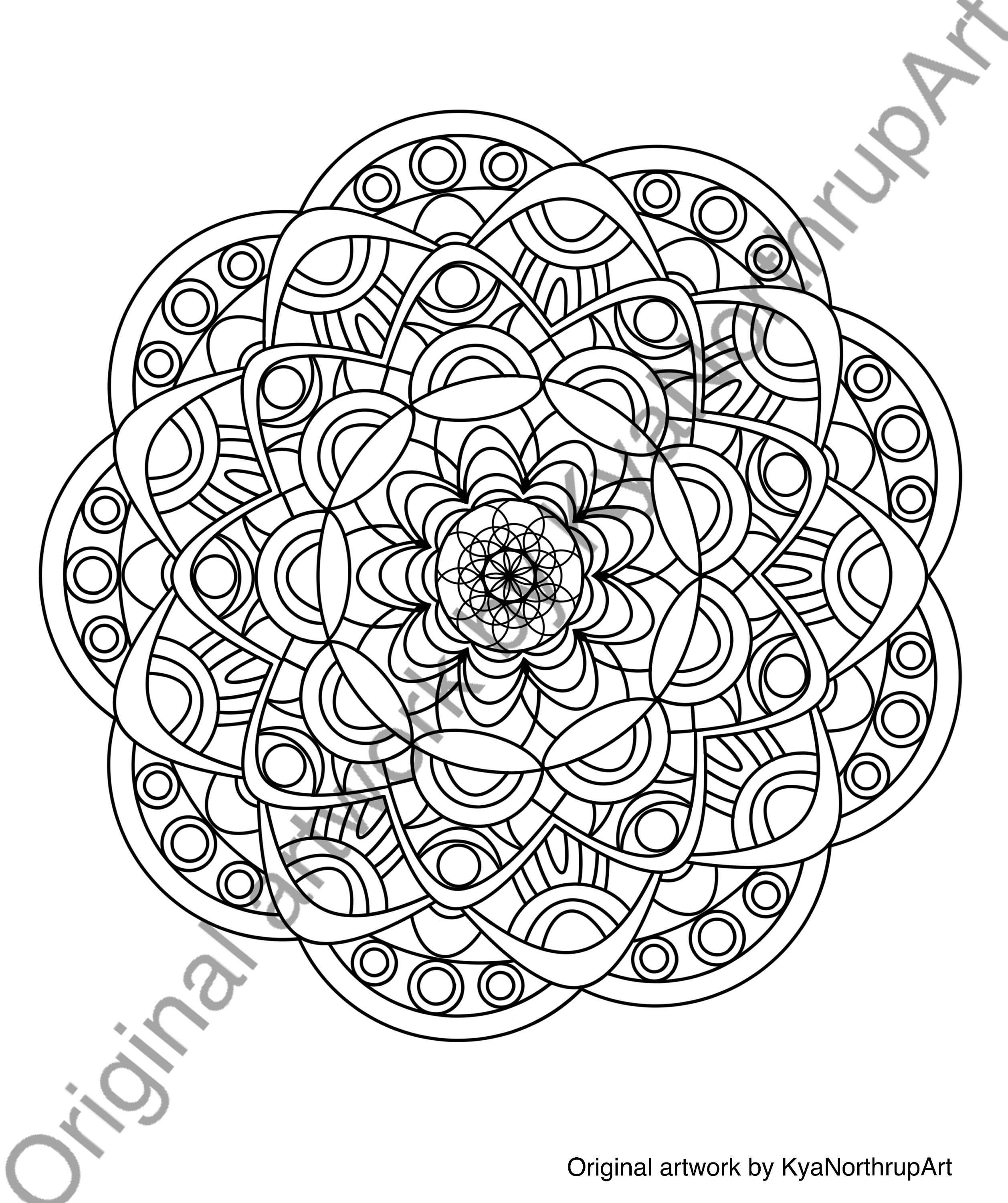 Simple Mandala Colouring Pages digital PFD | Etsy