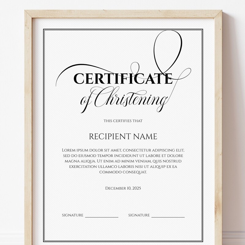 Free Christening Certificates Etsy