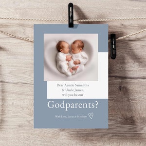 Plantilla de tarjeta de propuesta de padrinos, tarjeta de invitación de propuesta de padrino editable, plantilla de padrino con foto, descarga Jet351