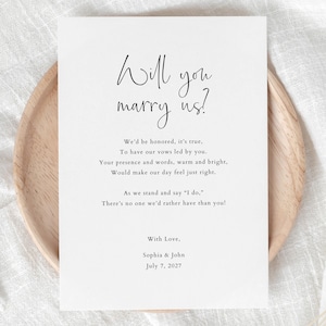 Vuoi sposarci? Modello di proposta di matrimonio stampabile per celebrante, modello minimalista moderno modificabile per essere il nostro celebrante. Scarica 167