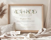 Child Dedication Certificate Template Child Dedication Editable Certificate Greenery Child Presentation Printable Certificate Download 309