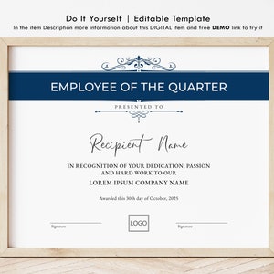 Employee Of The Quarter Certificate Template