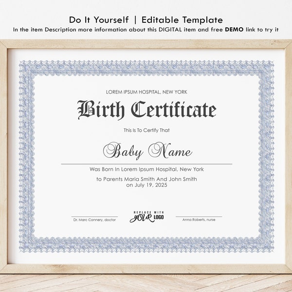 Fake Birth Certificate Etsy
