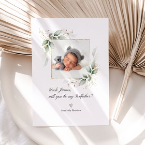 Plantilla de tarjeta de propuesta de matrimonio para bebé niño, plantilla de invitación editable con foto para propuesta de matrimonio, descarga Jet351