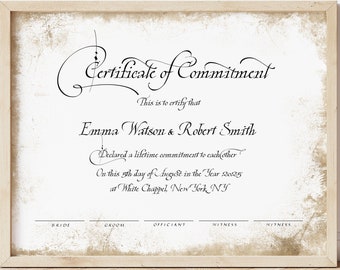 Wedding Vow Renewal Certificate Etsy
