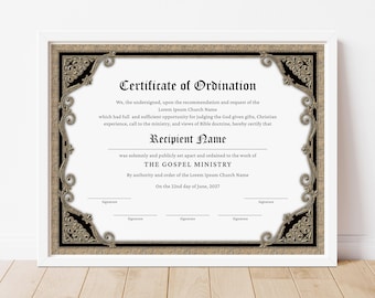 Bearbeitbare Ordinationszertifikatsvorlage, druckbare Ordinationsbescheinigung, sofort verfügbarer Download, Jet103