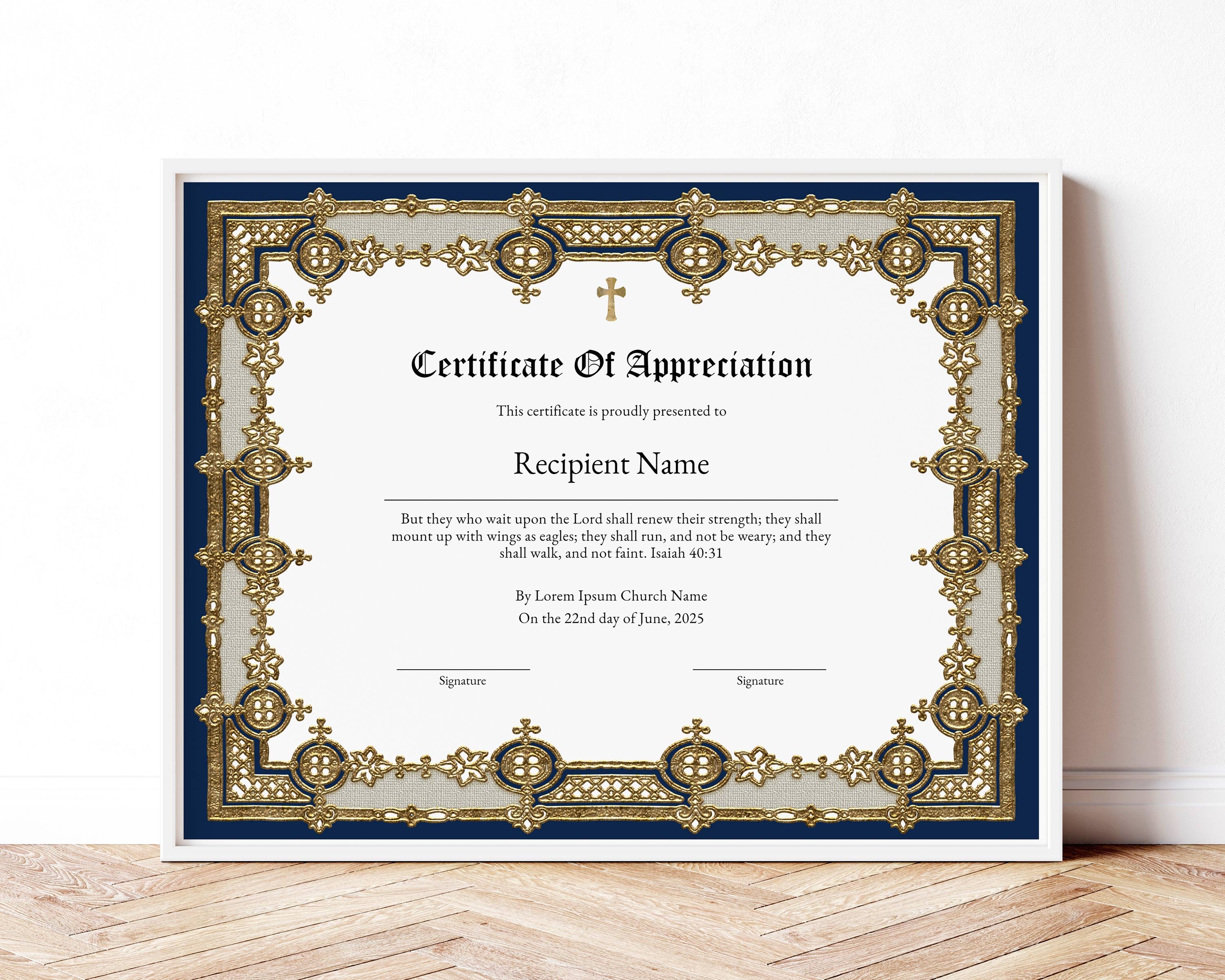 editable pastor appreciation certificate template, printable