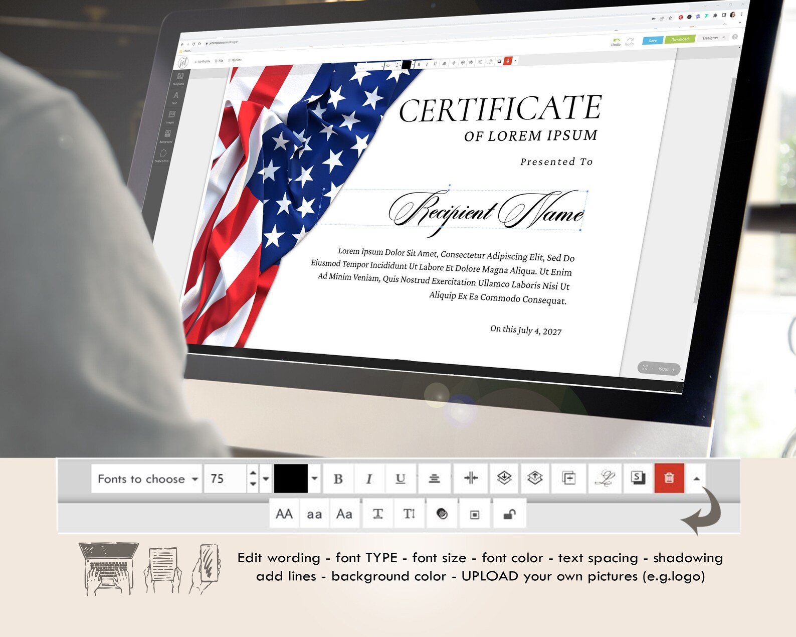 Veteran's Certificate of Appreciation Template Editable - Etsy