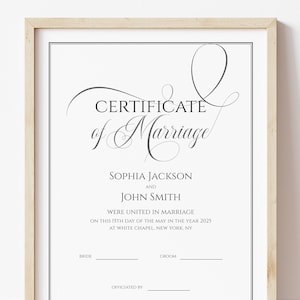 Bearbeitbare Hochzeitsurkunde Vorlage Druckbare Elegante Heiratsurkunde Andenken Hochzeit Personalisiertes Geschenk Digitaler Download Jet043