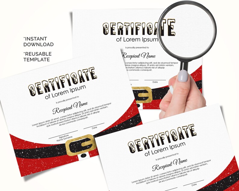 Editable Santa Certificate Template Holiday Certificates | Etsy