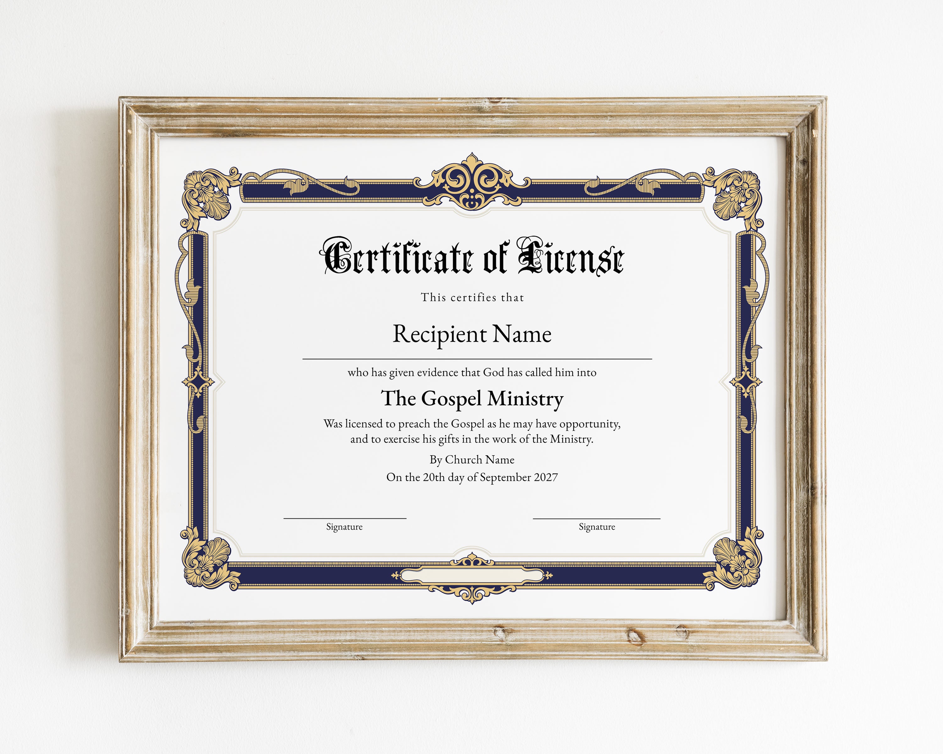 Certificate Of License Template