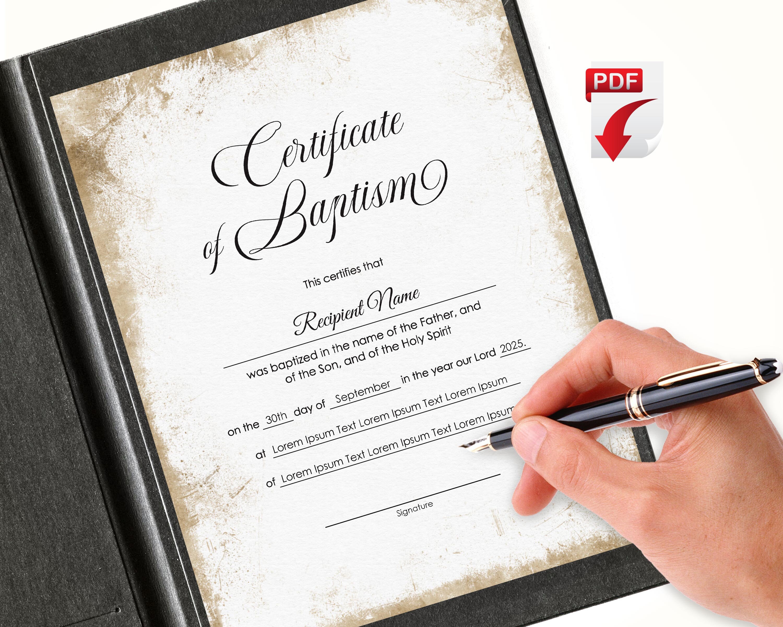 Baptism Certificate Template Download