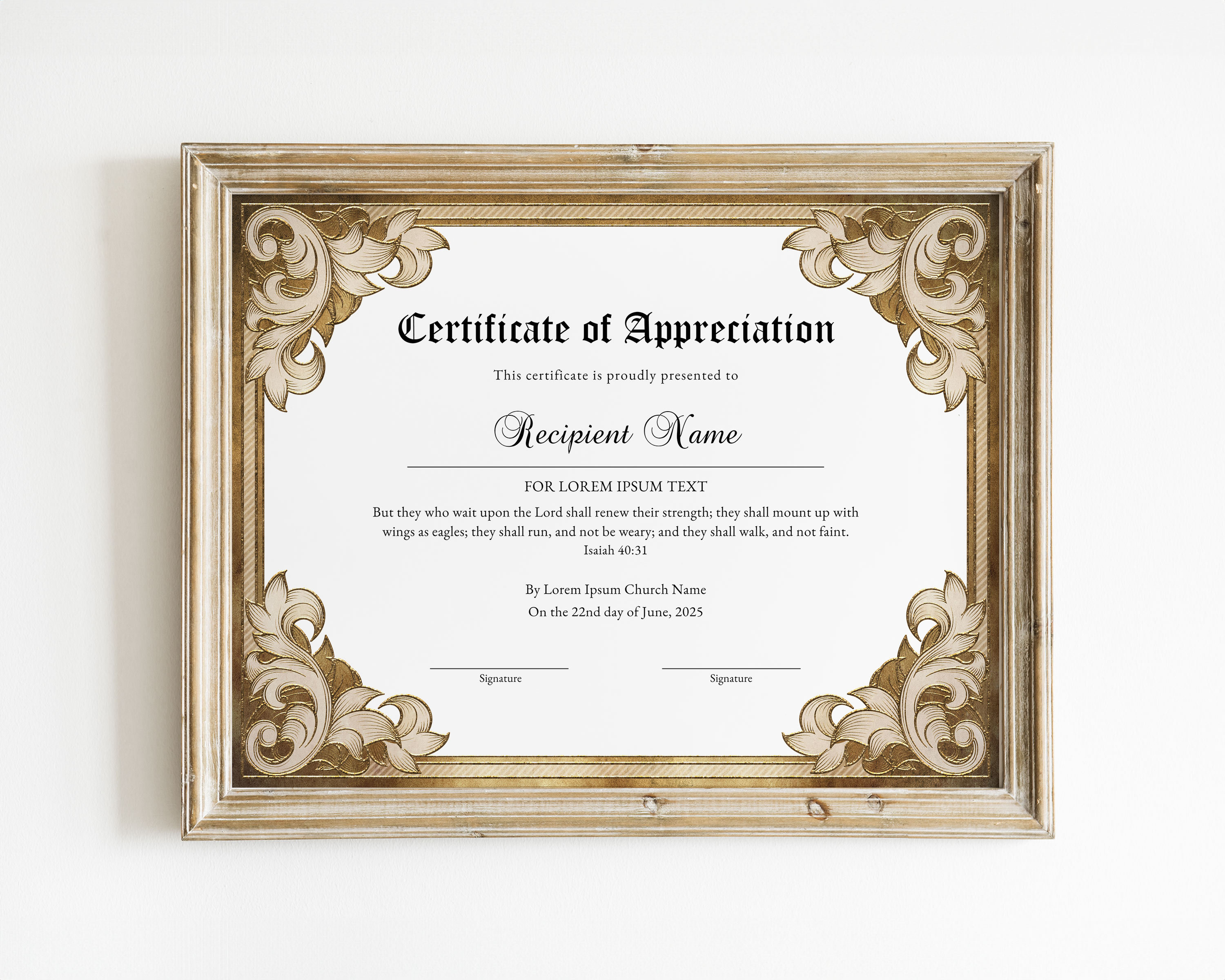 Editable Certificate of Appreciation Template, Printable Church Award ...