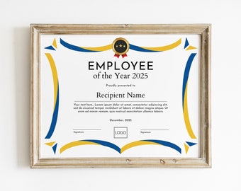Employee of the Year Month, Editable Printable Certificate Template, Best Employee, Custom Gift Award, Employee Rewarding Download Jet123