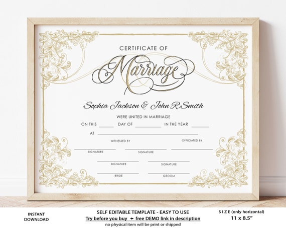Wedding Certificate Templates Free Printable