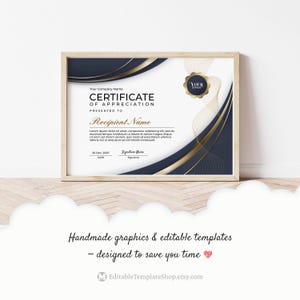 Modern Certificate of Appreciation Printable Appreciation Award Certificate Template Elegant DIY Editable Certificate Award Download Jet058 image 5