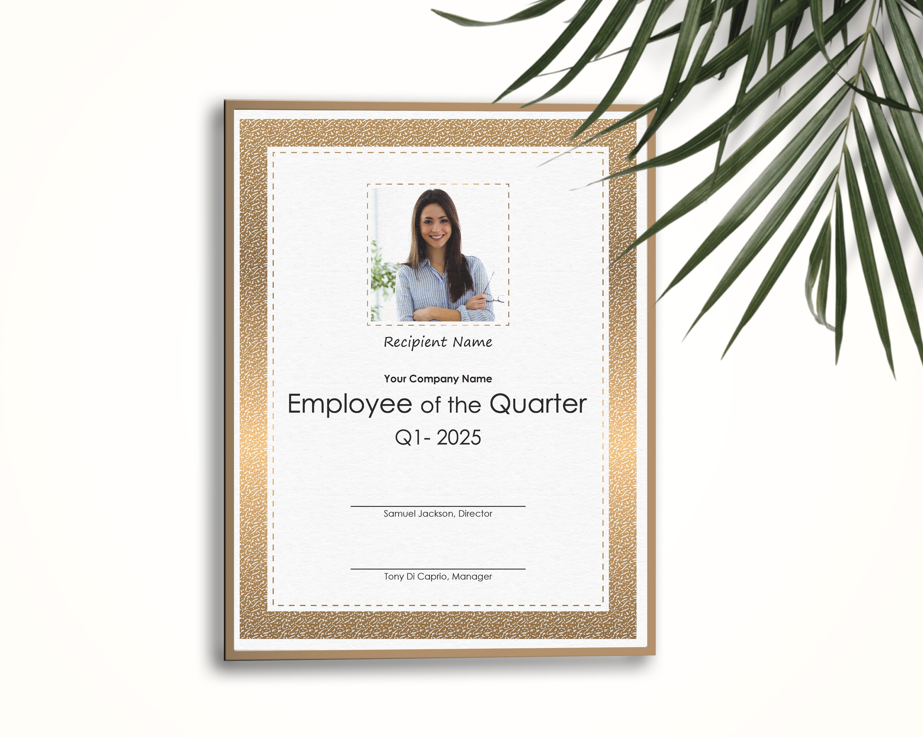 Editable Employee QUARTER Award Template Printable Elegant Etsy