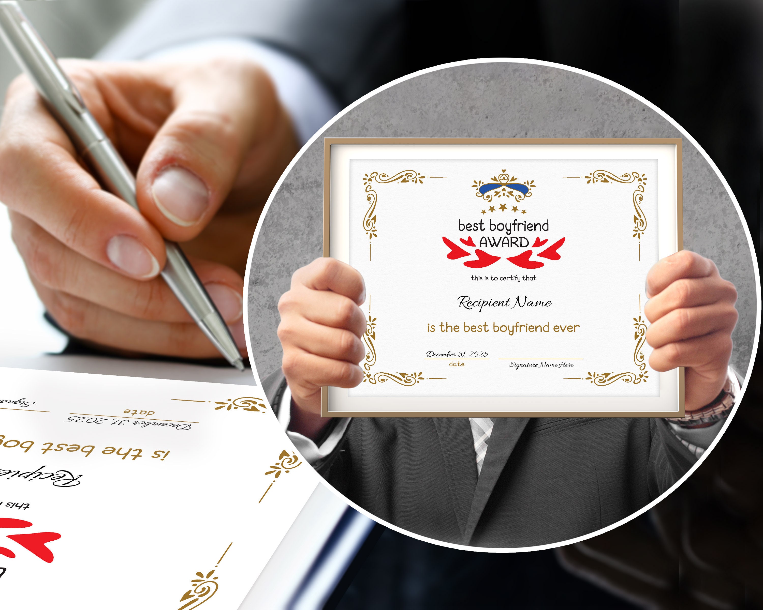 Best Boyfriend Award Editable Certificate Template Printable Etsy