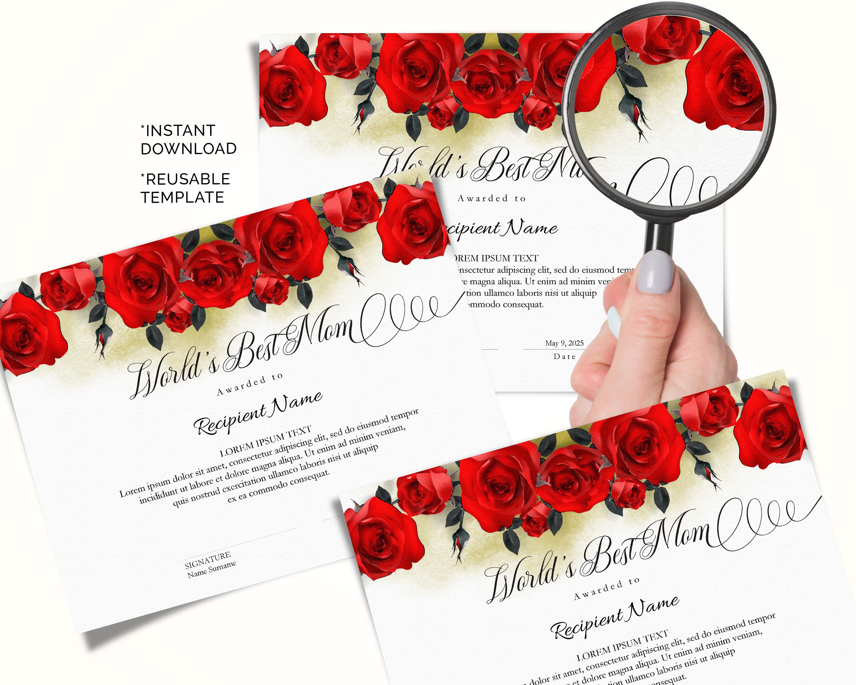 World's Best Mom Award Template Printable Gift for | Etsy