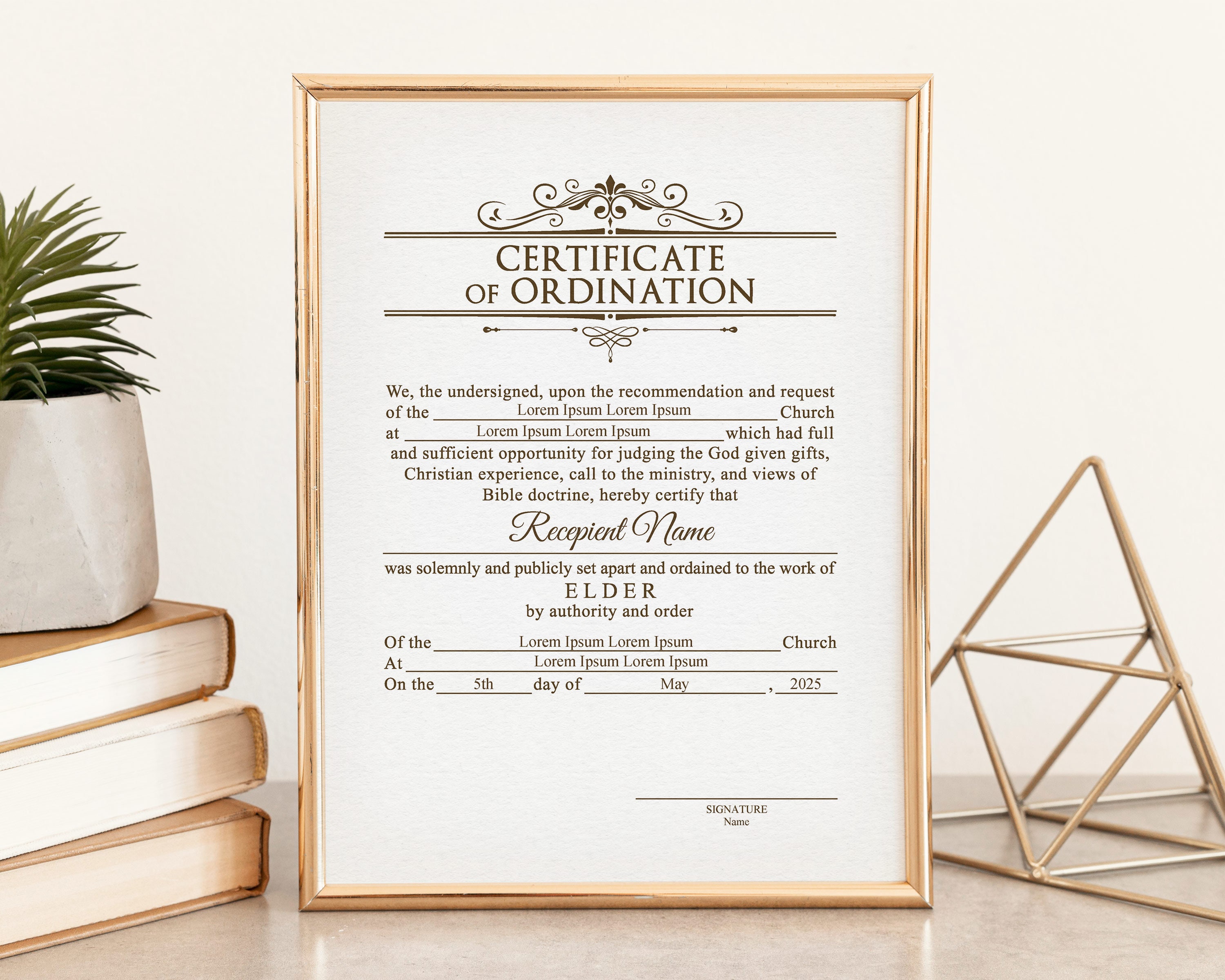 Bearbeitbare Ordination eines Älteren Zertifikat Vorlage  Etsy With Certificate Of Ordination Template