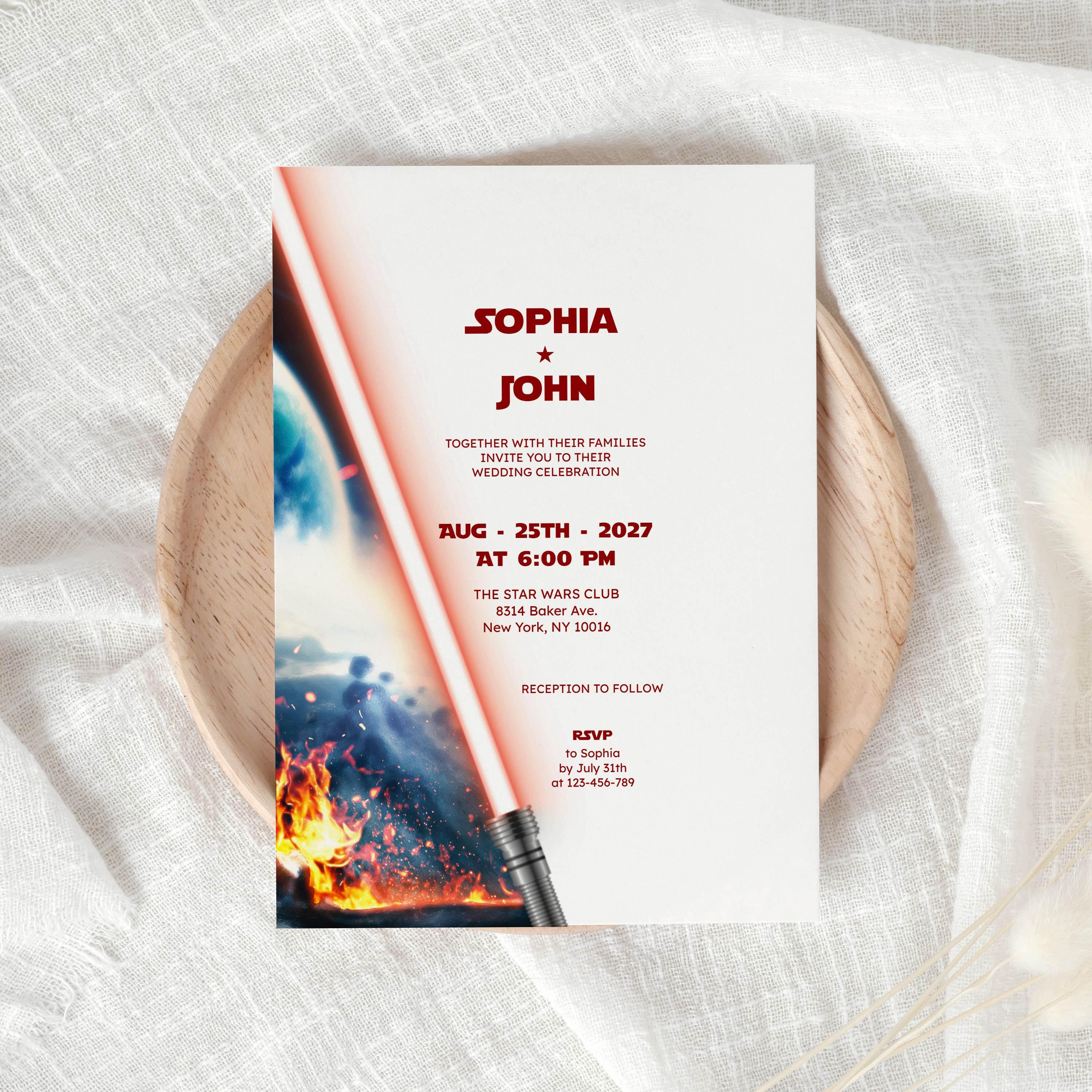 Sci-Fi Wedding Invitation Template, Space themed Invite Sci-Fi Wedding Party EDITABLE Printable Galaxy Themed DIY Invite Download Jet179