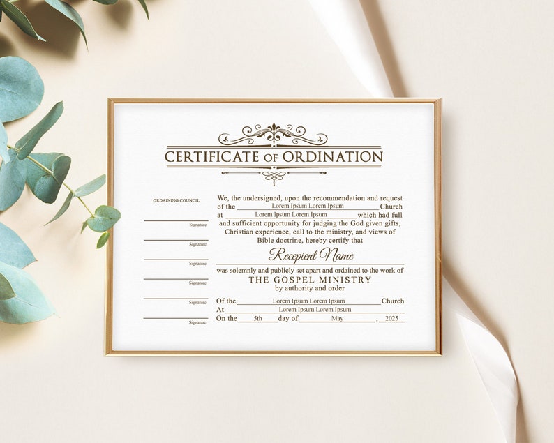 ordained minister certificate template ordained minister certificate template