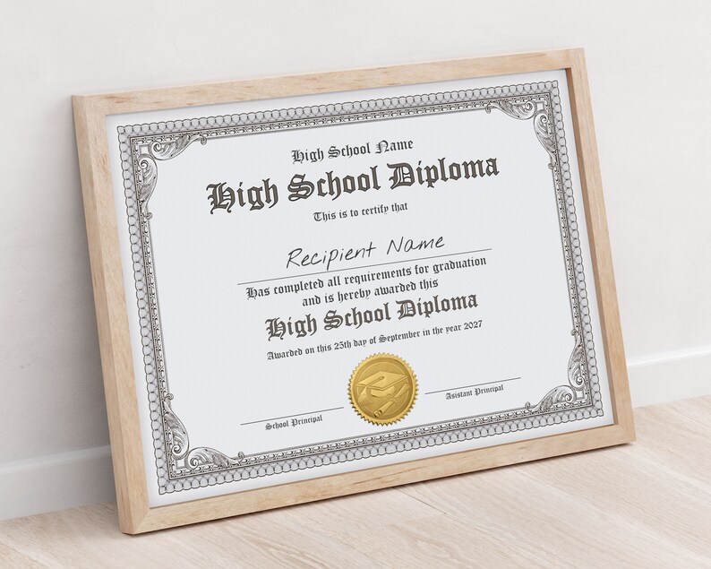 Editable Home School Diploma Template Printable Homeschool - Etsy