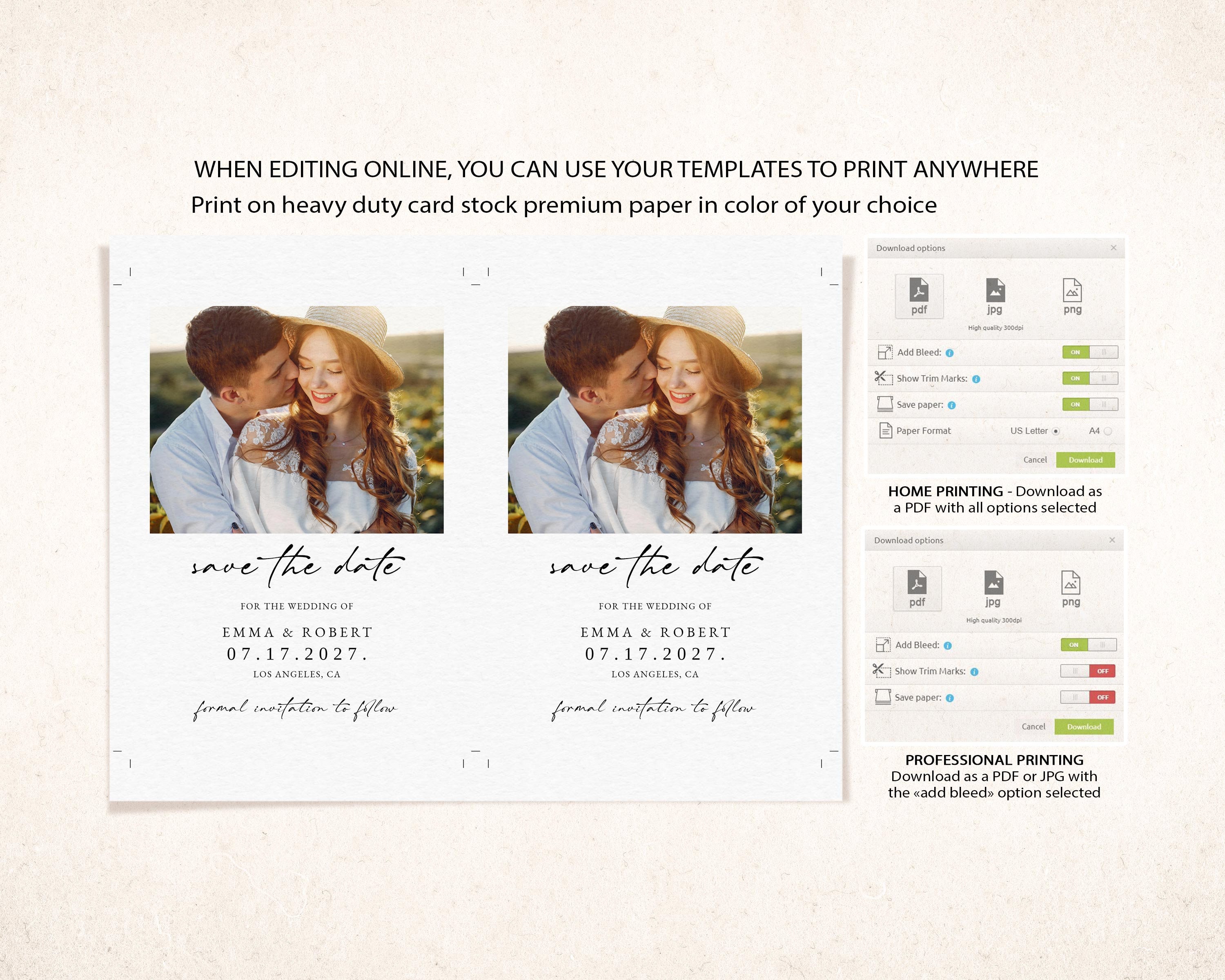 Save the Date Photo Editable Template Printable Save the Date | Etsy