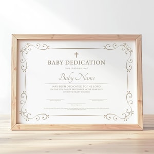 Editable Baby Child Dedication Certificate Template, Baptism Christening Certificate, Editable Printable Church Template Download, Jet300