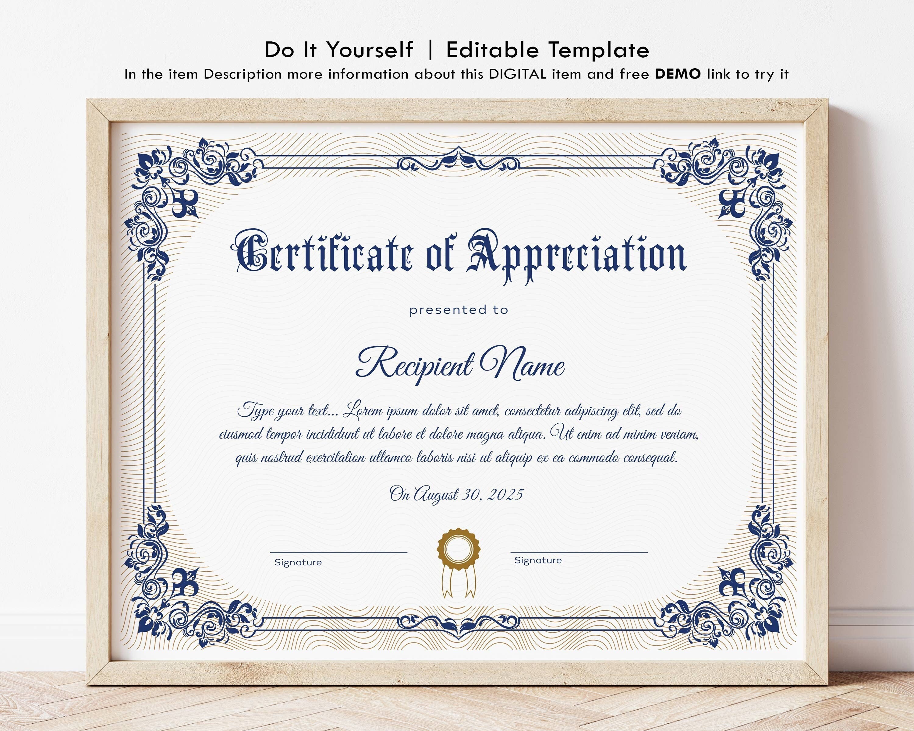 Free Editable Certificate Templates For Word Free Editable Certificate Templates For Word