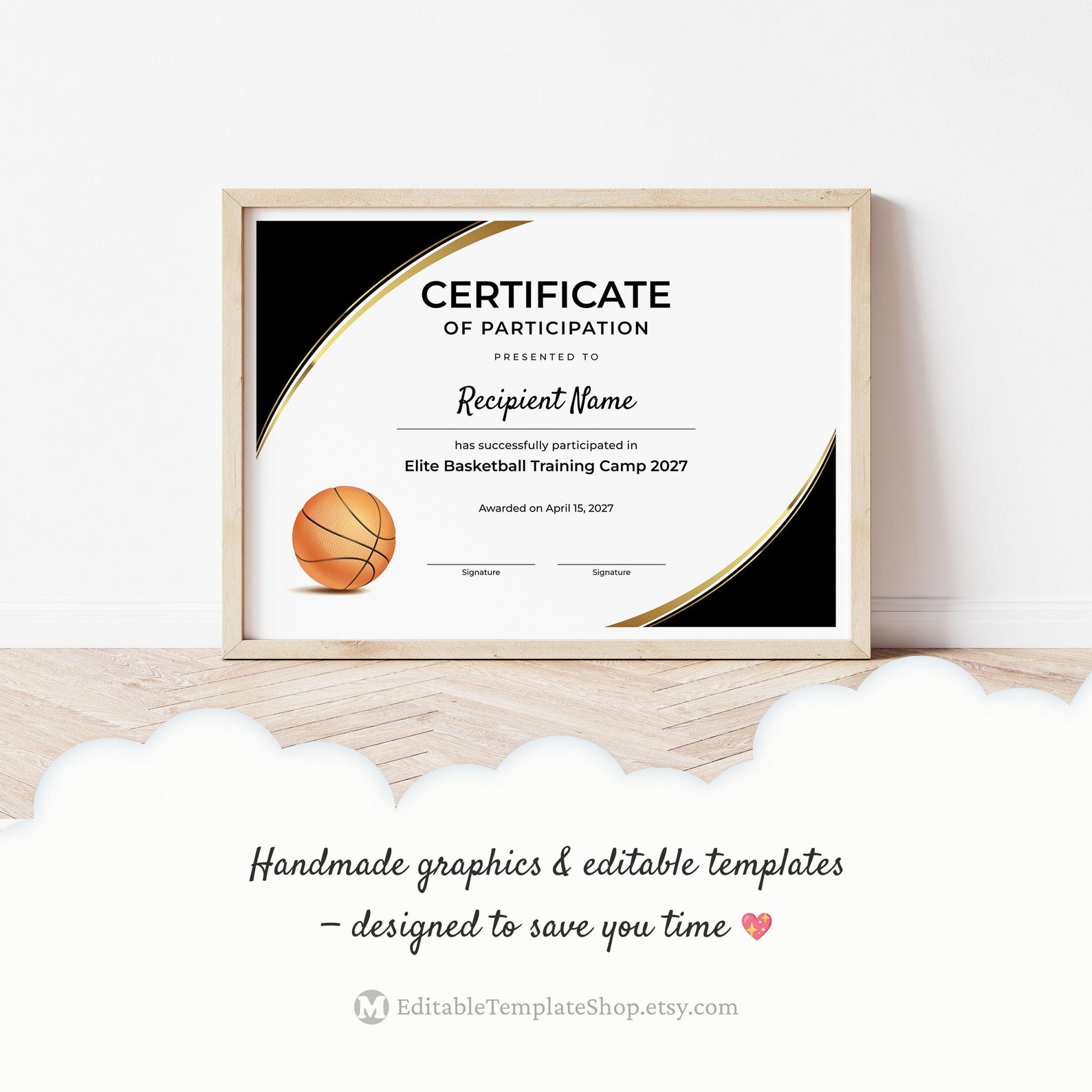 EDITABLE Basketball Award Certificate Template Printable Sports ...