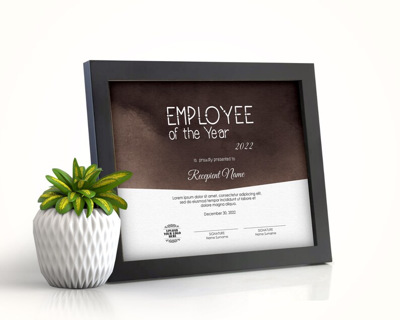 Editable Employee of the Year Certificate Template Printable | Etsy