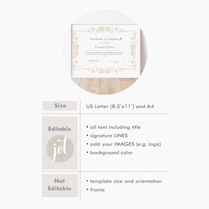 Adoption Certificate Sister Printable