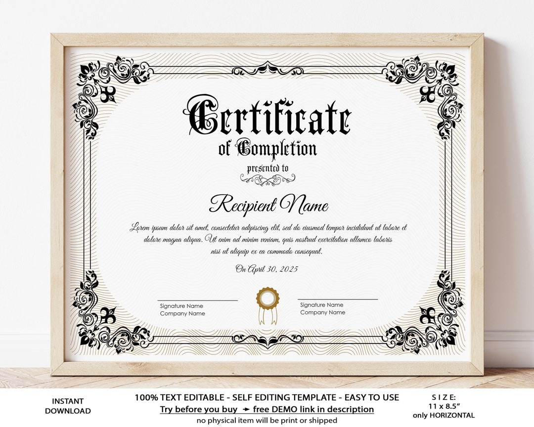 free-editable-printable-certificate-of-completion-253-regarding-blank-certificate-of