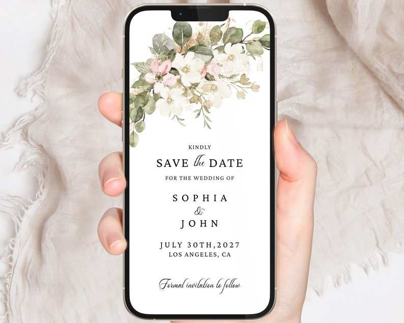Electronic Save the Date Template Editable Digital Invite - Etsy