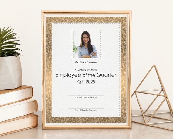 Editable Employee QUARTER Award Template Printable Elegant | Etsy