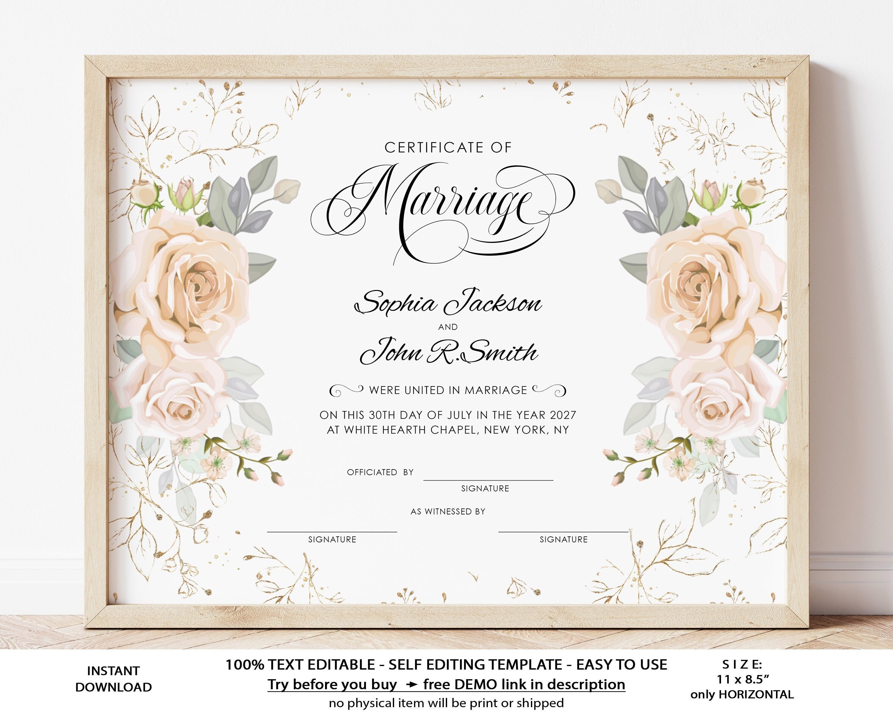 Free Printable Vintage Marriage Certificate – Telegraph
