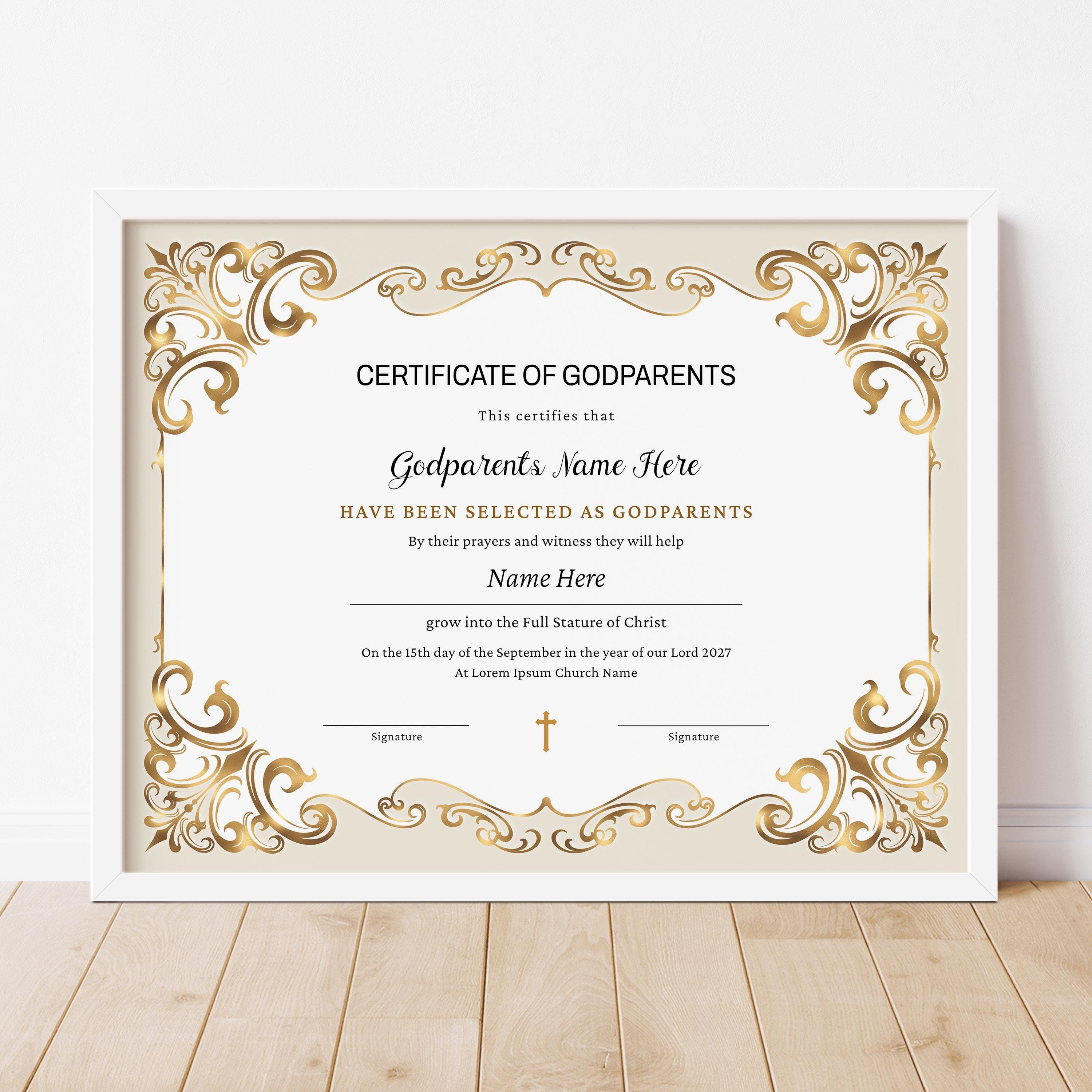 Godparents Christening Certificate Templates