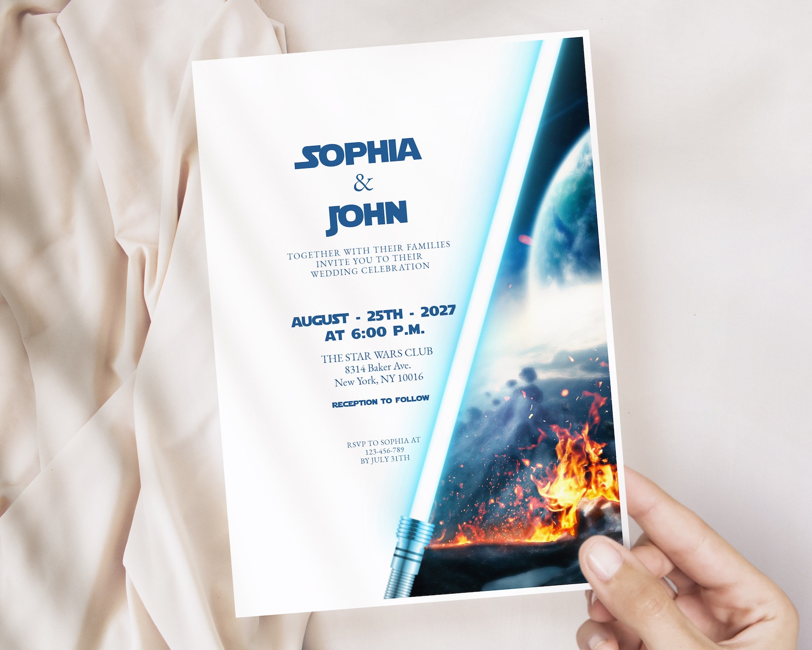 Star Wars Wedding Invitation Template Star Wars Invite Sci Fi Etsy