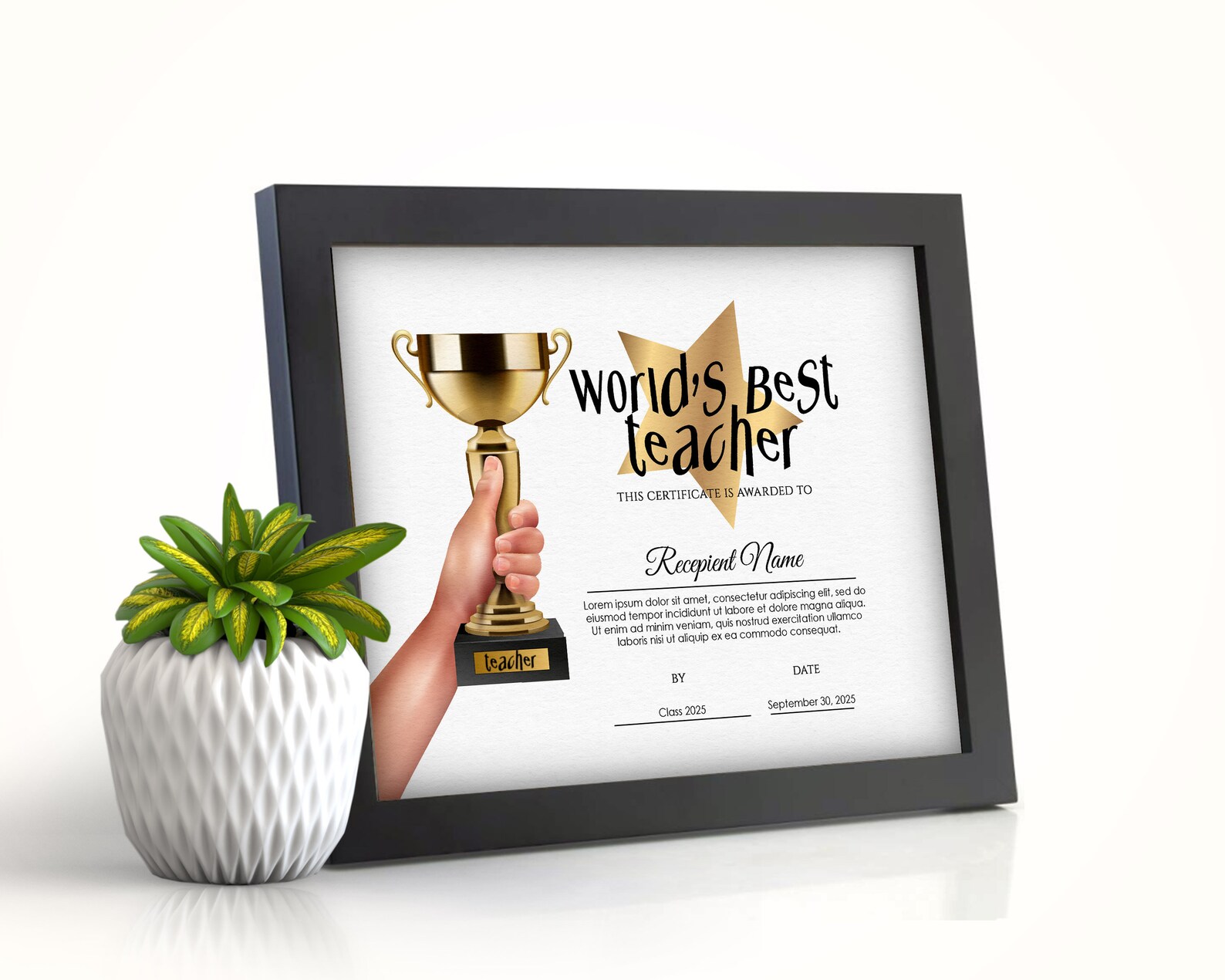 EDITABLE World's Best Teacher Award Certificate Template Etsy