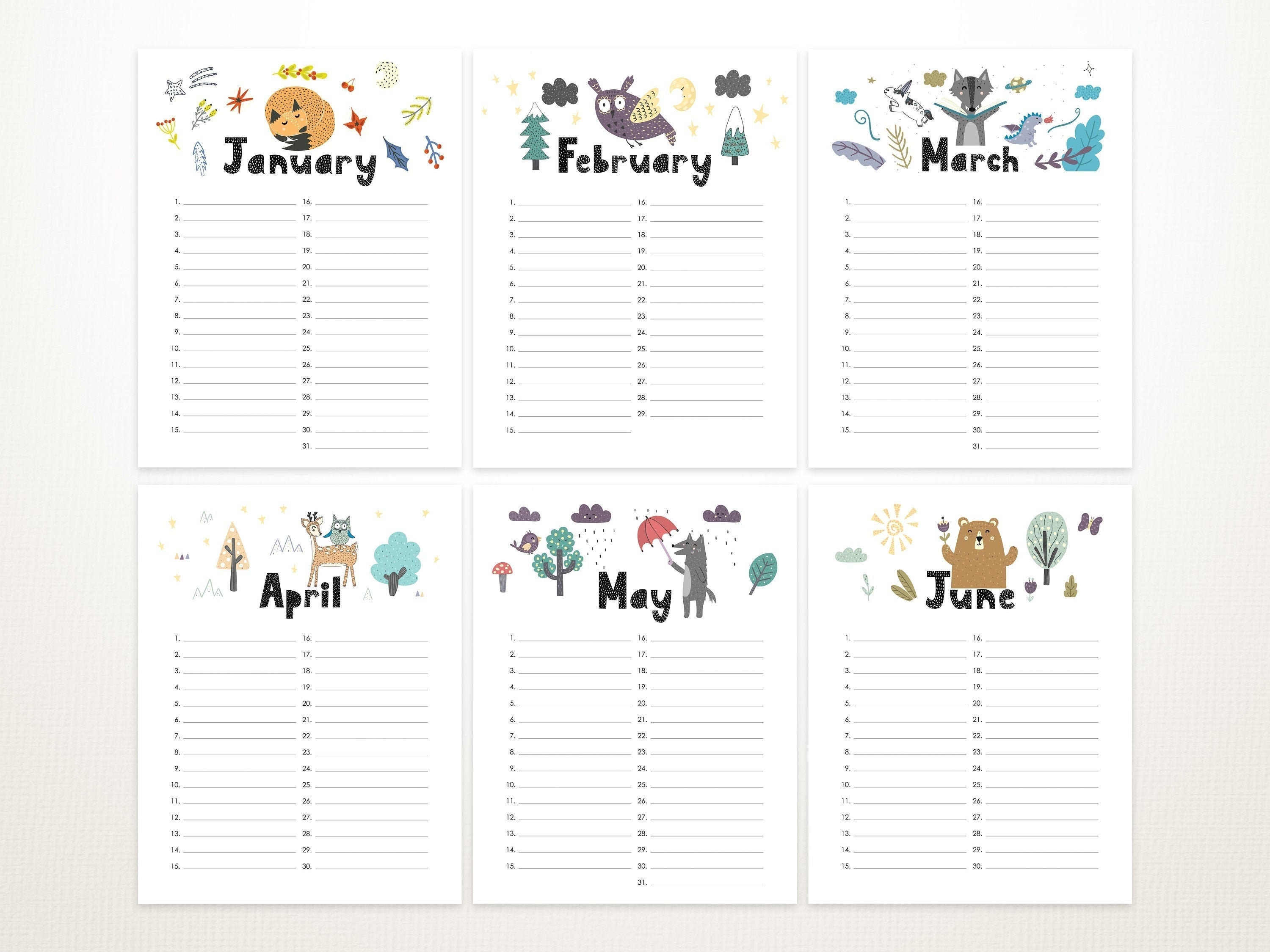 Perpetual Birthday Calendar Free Printable