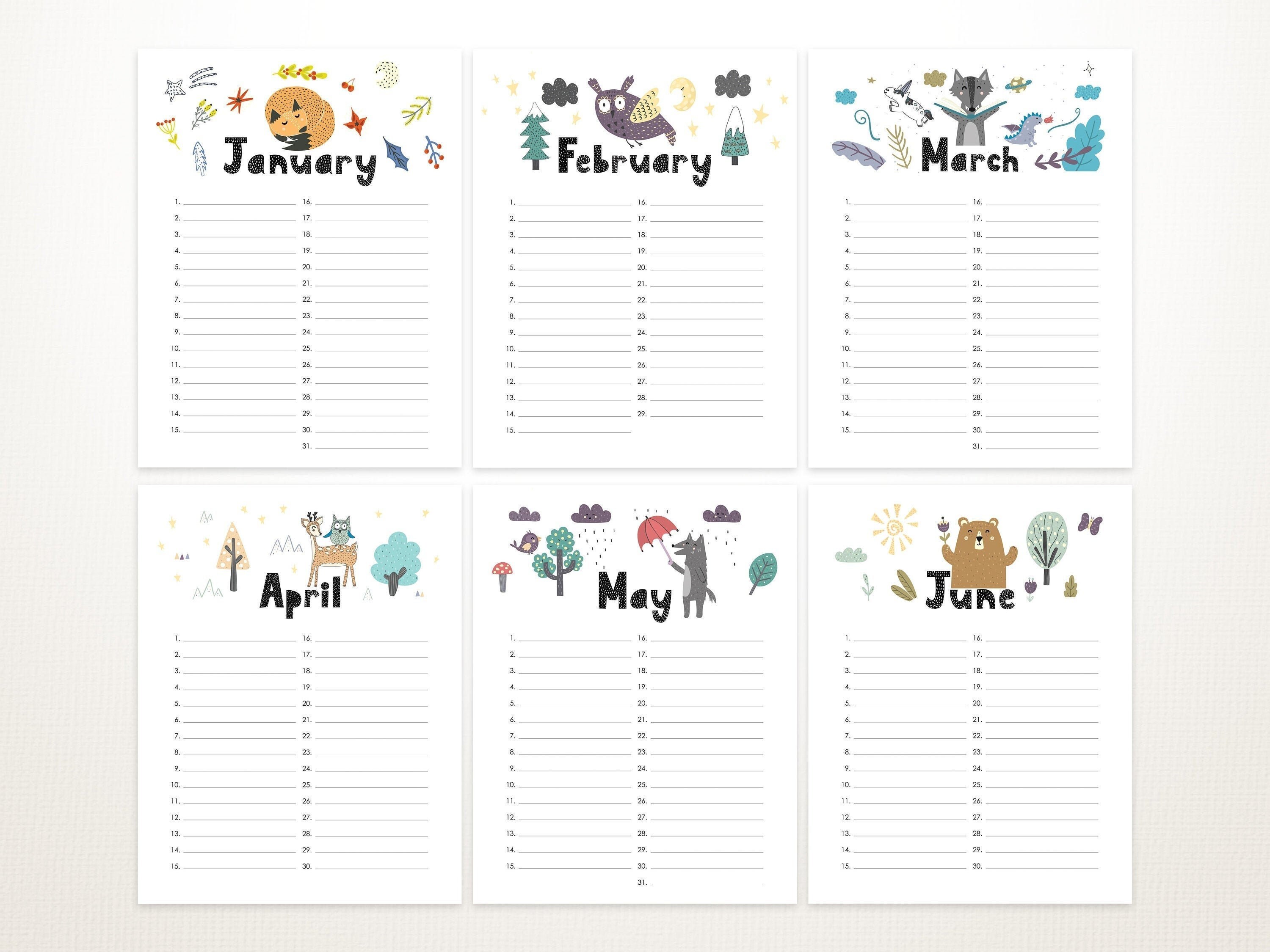Birthday Calendar Template Editable Ubicaciondepersonas cdmx gob mx