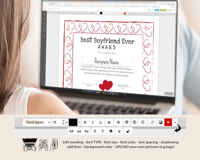 Best Boyfriend Ever Award Certificate Template Printable - Etsy