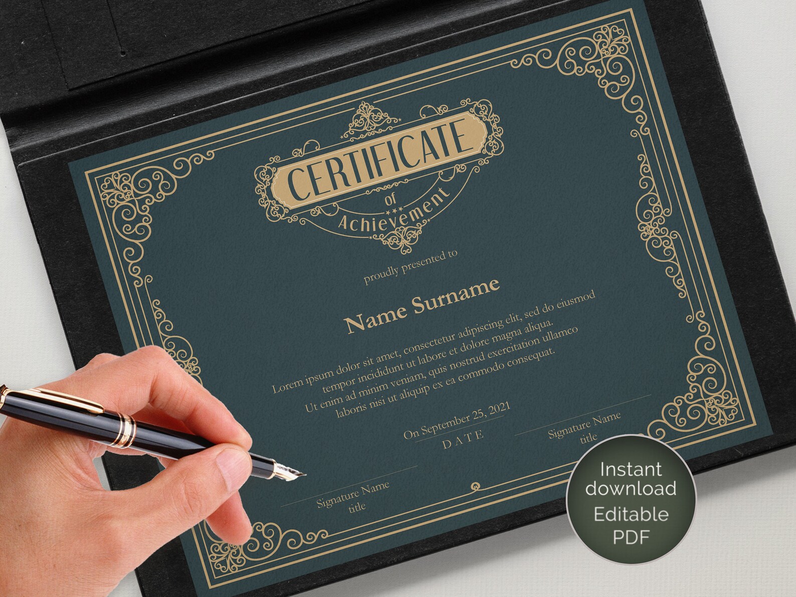 Vintage Certificate Of Achievement EDITABLE Certificate Etsy